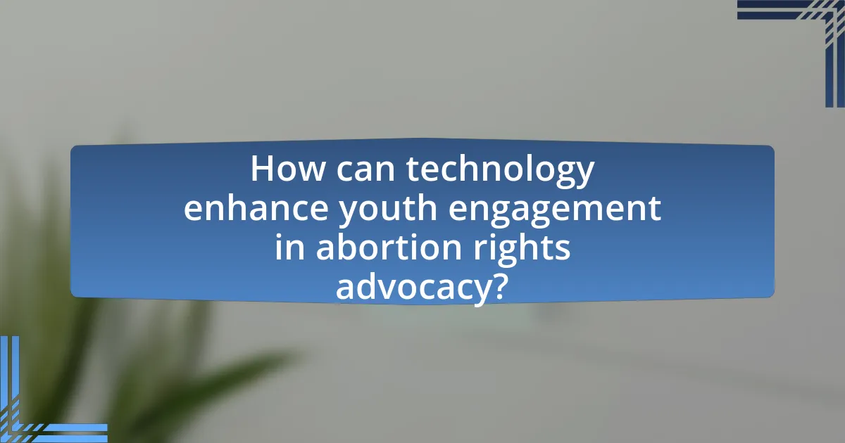How can technology enhance youth engagement in abortion rights advocacy?