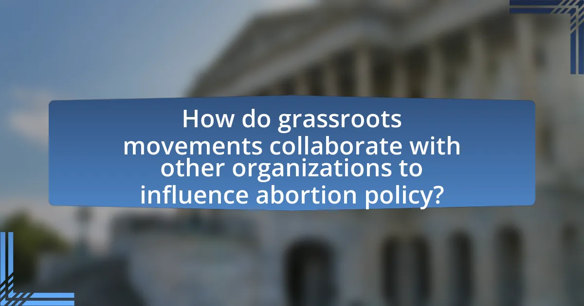 How do grassroots movements collaborate with other organizations to influence abortion policy?