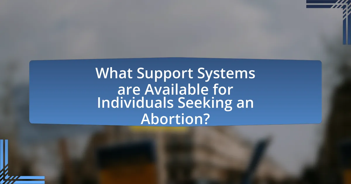 What Support Systems are Available for Individuals Seeking an Abortion?