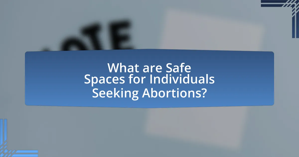 What are Safe Spaces for Individuals Seeking Abortions?