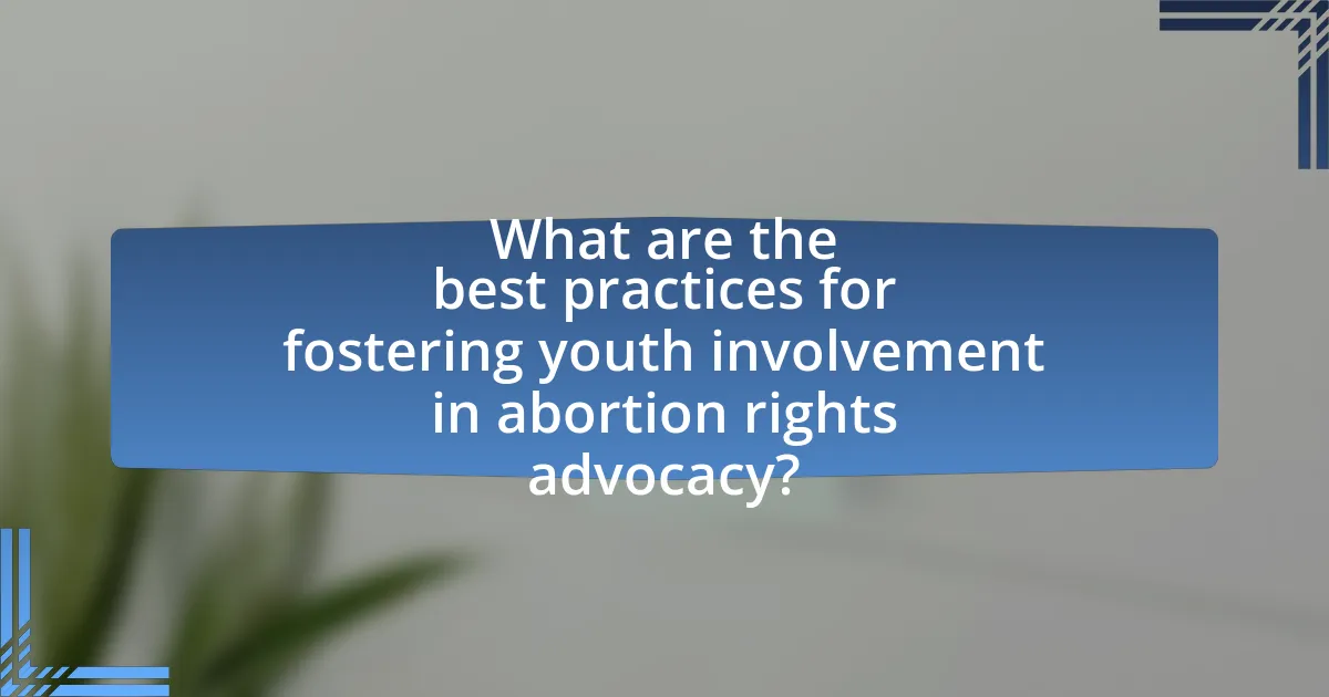 What are the best practices for fostering youth involvement in abortion rights advocacy?