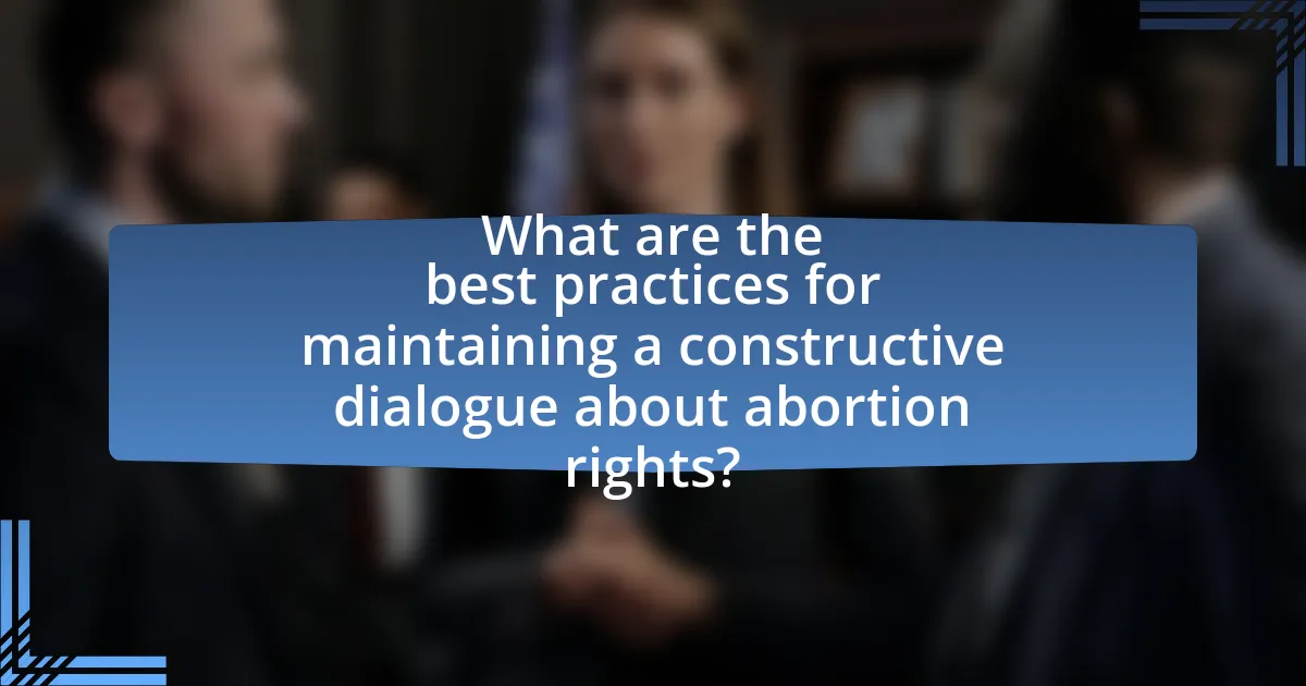 What are the best practices for maintaining a constructive dialogue about abortion rights?