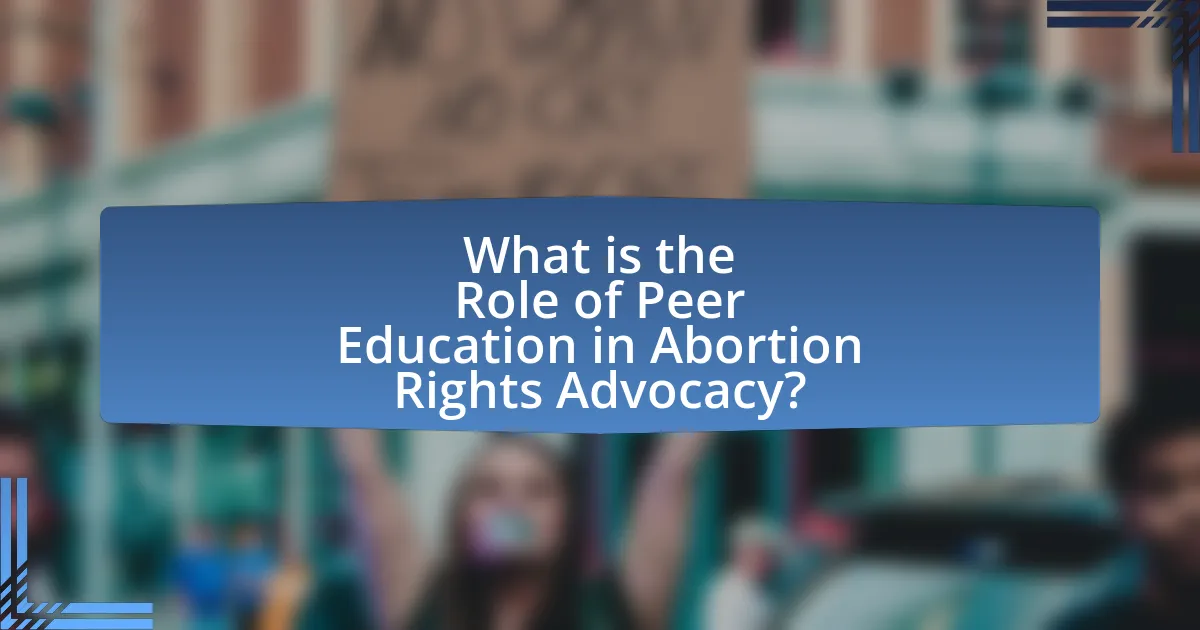 What is the Role of Peer Education in Abortion Rights Advocacy?