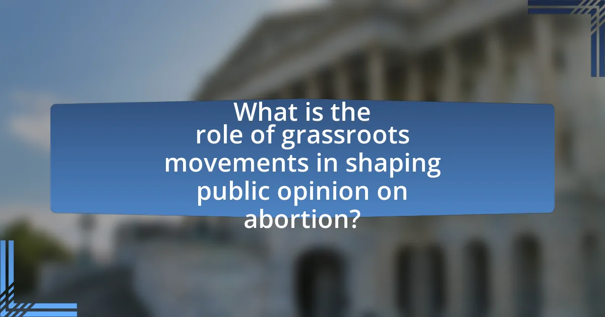 What is the role of grassroots movements in shaping public opinion on abortion?