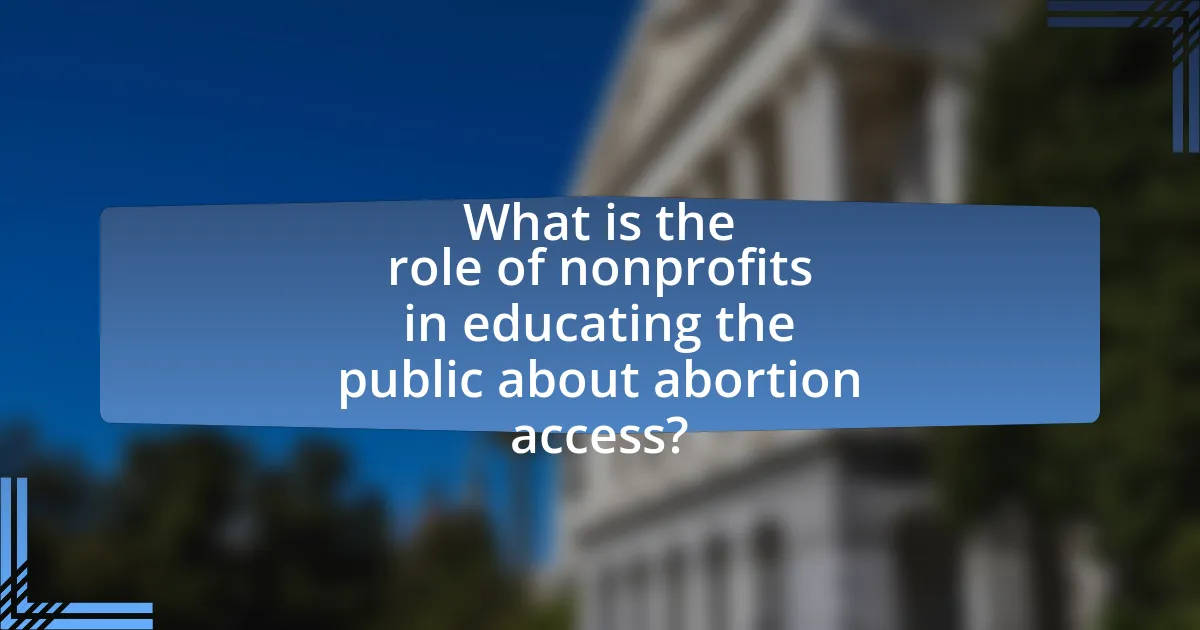 What is the role of nonprofits in educating the public about abortion access?