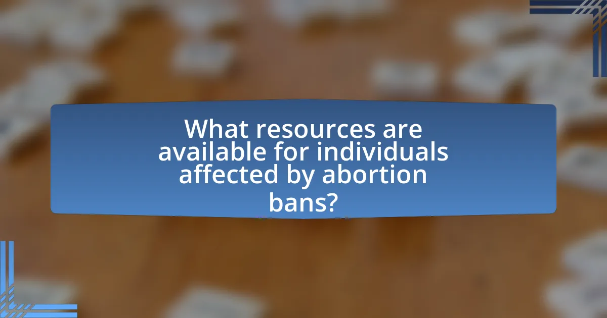 What resources are available for individuals affected by abortion bans?