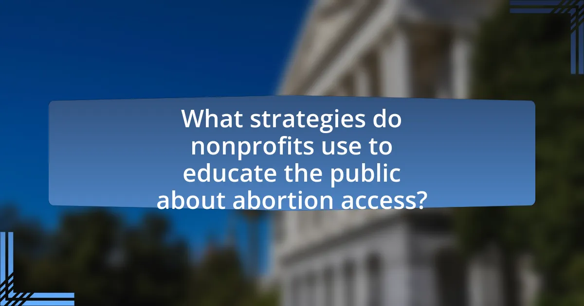 What strategies do nonprofits use to educate the public about abortion access?