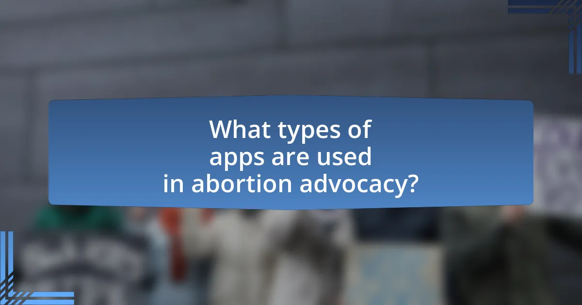 What types of apps are used in abortion advocacy?
